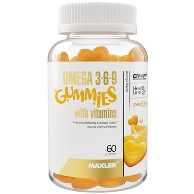 Омега 3-6-9 Gummies с витаминами 4+, 60 жевательных пастилок х 3000 мг