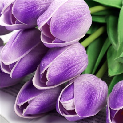 Цветок искусственный Тюльпан 30 см фиолетовые / 1205 /уп 10/200/1200/ латэкс