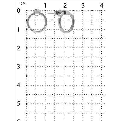 Серьги-пусеты из серебра родированные 925 пробы 18648RHр