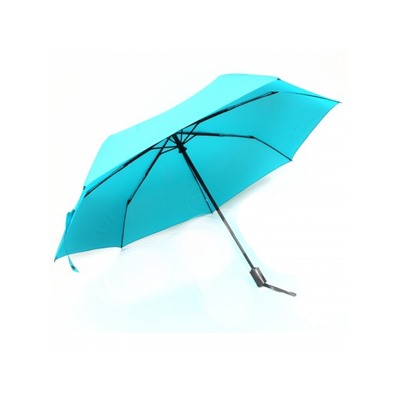 Зонт женский ТриСлона-L 3765D,  R=58см,  суперавт;  7спиц,  3слож,  полиэстер,  без рис,  бирюзовый 157330