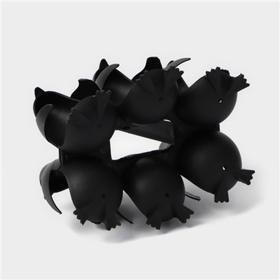 Подставка для яиц «Пингвинчики», 12×15×13 см, цвет чёрный