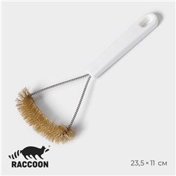 Щётка для чистки посуды и решёток-гриль Raccoon, металлической щетина, 23,5×11 см, цвет белый