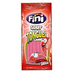 Жевательный мармелад Fini tongues со вкусом клубники в кислой посыпке 90 гр