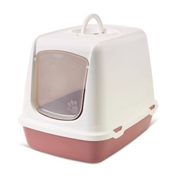 Savic Туалет-домик для кошек OSKAR розовый Earth Collection 50*37*39см A0265