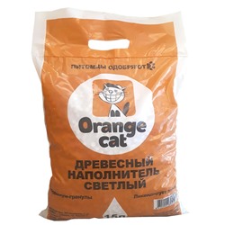 Наполнитель для кошек 15л светлый древесный мини Orange Cat