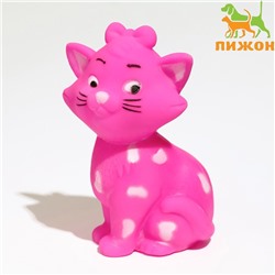 Игрушка пищащая "Кошечка" для собак, 10 см, розовая