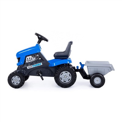413010 COLOMA Y PASTOR Каталка-трактор с педалями "Turbo" (синяя) с полуприцепом