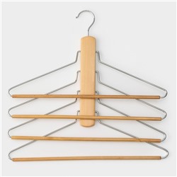 Плечики-вешалки органайзер для одежды LaDо́m, 4х-уровневая, светлое дерево сорт А, 41×38 см
