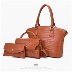 Набор сумок из 3 предметов, арт А109, цвет: коричневый ОЦ
