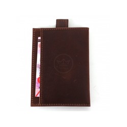 Обложка/футляр для паспорта Croco-П-408 натуральная кожа 1отд,  3карм,  коричневый тем пулл-ап (219)  237111