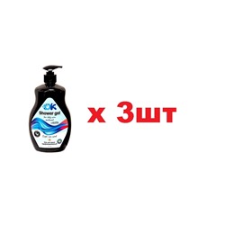 OK Shower gel Гель для душа парфюмированный Light sea wind 750мл 3шт