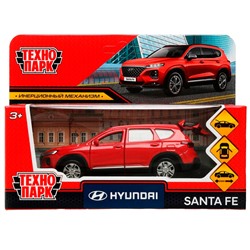 Модель SANTAFE2-12-RD HYUNDAI SANTAFE длина 12 см, двери, багаж, инер, красный Технопарк в коробке /72/ в Самаре