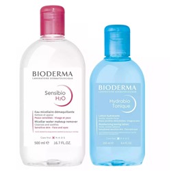 Биодерма Набор для ежедневного очищения кожи: лосьон, 250 мл + мицеллярная вода, 500 мл (Bioderma, Sensibio)