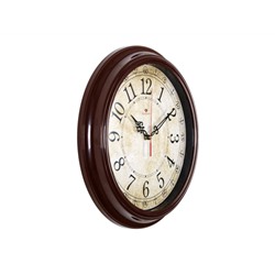 Часы настенные круг d=35см, корпус коричневый "Ретро классика"   "Рубин" 3527-122 (10)