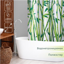 Штора для ванны Доляна «Бамбук», 180×180 см, EVA