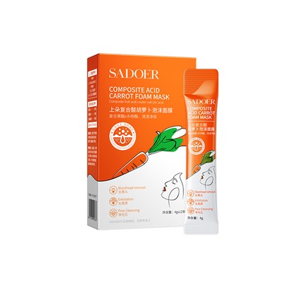 Пузырьковая маска для очищения пор SADOER Composite Acid Carrot Foam Mask, 4 гр