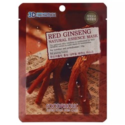 Омолаживающая тканевая 3D маска с экстрактом красного женьшеня Red Ginseng Natural Essence Mask, 23 г