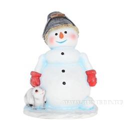 Изделие декоративное Снеговик с ведёрком на голове L30W26H38 см