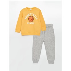 LC Waikiki Свитшот и спортивные штаны с круглым вырезом и принтом для маленьких мальчиков