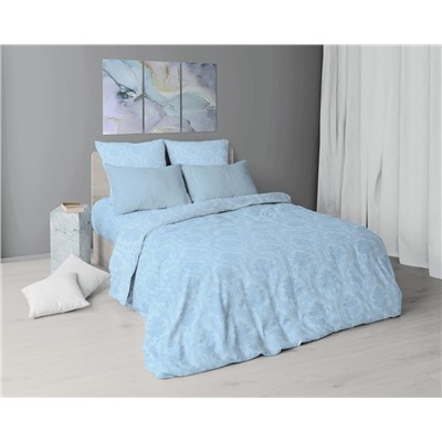 Комплект постельного белья 2-спальный, бязь ГОСТ (Арабески, голубой)