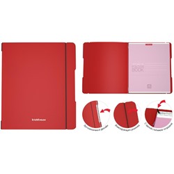 Тетрадь 48 л "FolderBook Classic.Красный" клетка пласт.обл сменн.блок на резинке А5+ 48019
