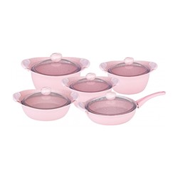 Набор посуды O.M.S. 3014.01.11-Pin 10 предметов розовый
