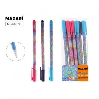 Ручка шариковая "Mazari.MANDALA" синяя на масляной основе 0,7мм игол.стерж. М-5480-70