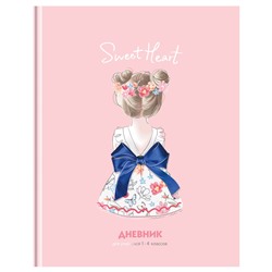 Дневник ЛАЙТ, интегр.об., 1-4 кл. "Sweet heart" (Д5и48_лм_тф 12705, BG) матовая ламинация, тиснение фольгой