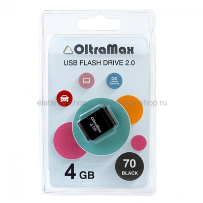 Флеш-накопитель USB 4GB OltraMax 70 Black (UM)