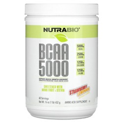 Nutrabio Labs, BCAA 5000, клубничный лимонад, 452 г (1 фунт)