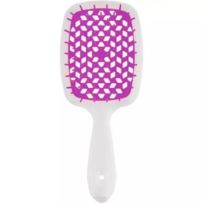 Щетка Superbrush с закругленными зубчиками бело-фиолетовая, 20,3 х 8,5 х 3,1 см