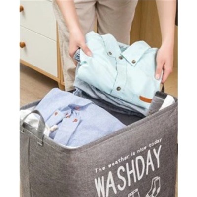 Корзина для вещей на завязках "Washday" серая