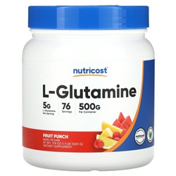 Nutricost, L-глютамин, фруктовый пунш, 500 г (1,1 фунта)