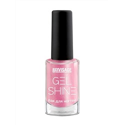 LuxVisage Лак для ногтей GEL SHINE тон 107 розовый с серебристым шиммером 9г