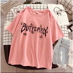 Футболка BUTTERFLY розовая B53