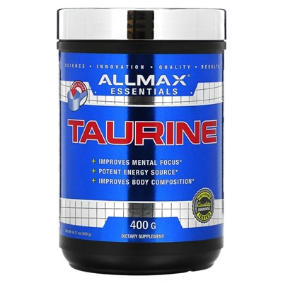 ALLMAX Nutrition, Таурин, без добавок, веганский продукт без глютена, 3000 мг, 400 г (14,11 унций)