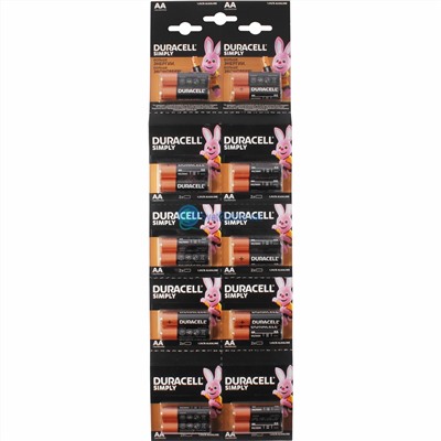 Батарейка DURACELL BASIC АА 1.5V/LR06 (20 шт.) (Щелочной элемент питания) на карте (2шт.X10 =20шт.) 2х10