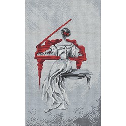 Набор для вышивания мулине НИТЕКС арт.0301 За роялем 23х38 см