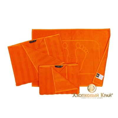 Полотенце банное 70х140 см Страйп оранж