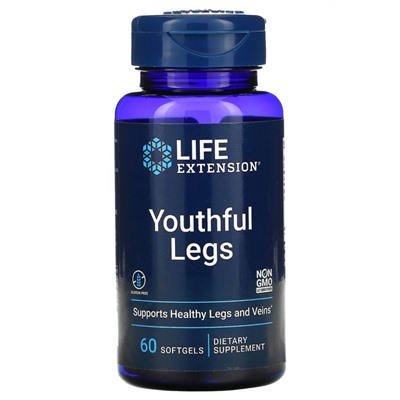 Life Extension, Youthful Legs, добавка для здоровья ног, 60 мягких таблеток