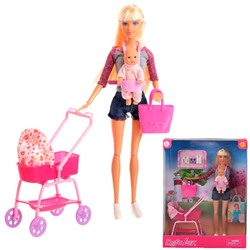 Кукла 8380 с ребенком и коляской, с аксесс. Defa Lucy в Самаре