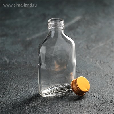УЦЕНКА Бутыль стеклянная для соусов и масла с металлической крышкой, 100 мл, 6,5×3×12,5 см