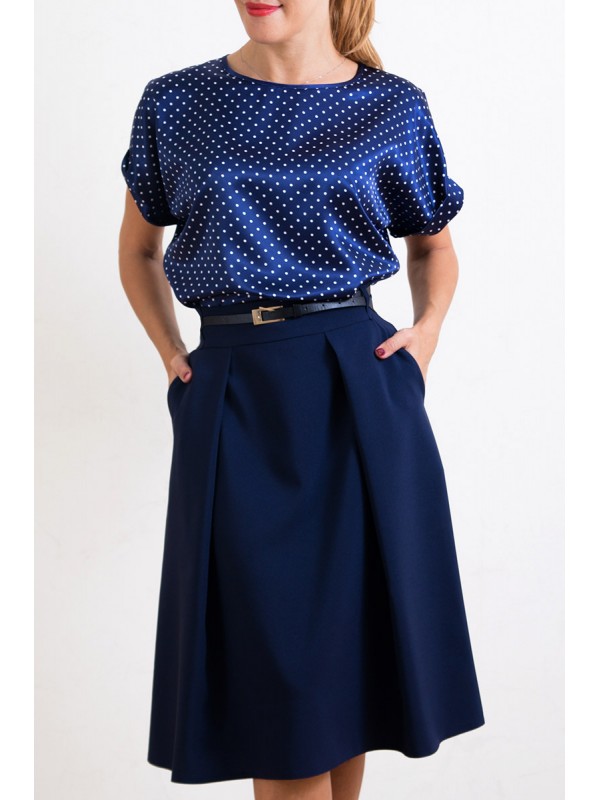 Купить юбку и блузку. Синяя блузка. Юбка синяя. Юбка темно-синяя. Темно синяя блузка.
