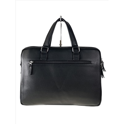 Кожаный портфель для ноутбука и документов, цвет черный