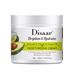 DISAAR  Крем для тела MOISTURIZING Увлажняющий АВОКАДО & МЁД & КАСТОРОВОЕ МАСЛО  120мл  (DS-5023)