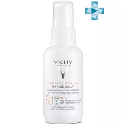 Виши Невесомый солнцезащитный флюид для лица против признаков фотостарения UV-Age Daily SPF 50+, 40 мл (Vichy, Capital Soleil)