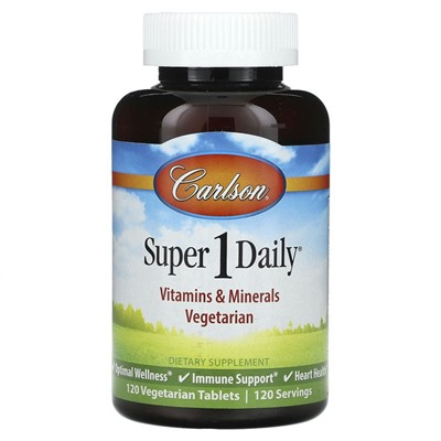 Carlson, Super 1 Daily, 120 вегетарианских таблеток