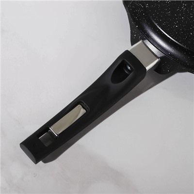 Сковорода блинная «Гранит Black», d=22 см, пластиковая ручка, антипригарное покрытие, цвет чёрный