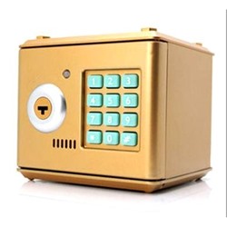 Копилка электронный сейф с кодовым замком для детей золотой