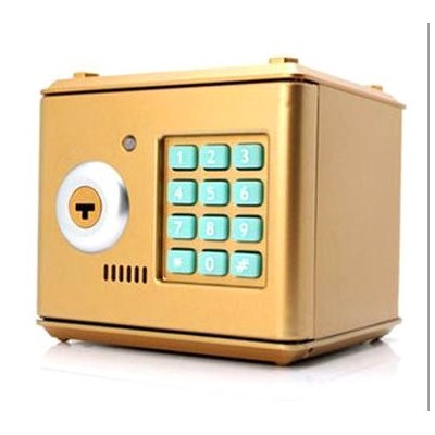 Копилка электронный сейф с кодовым замком для детей золотой